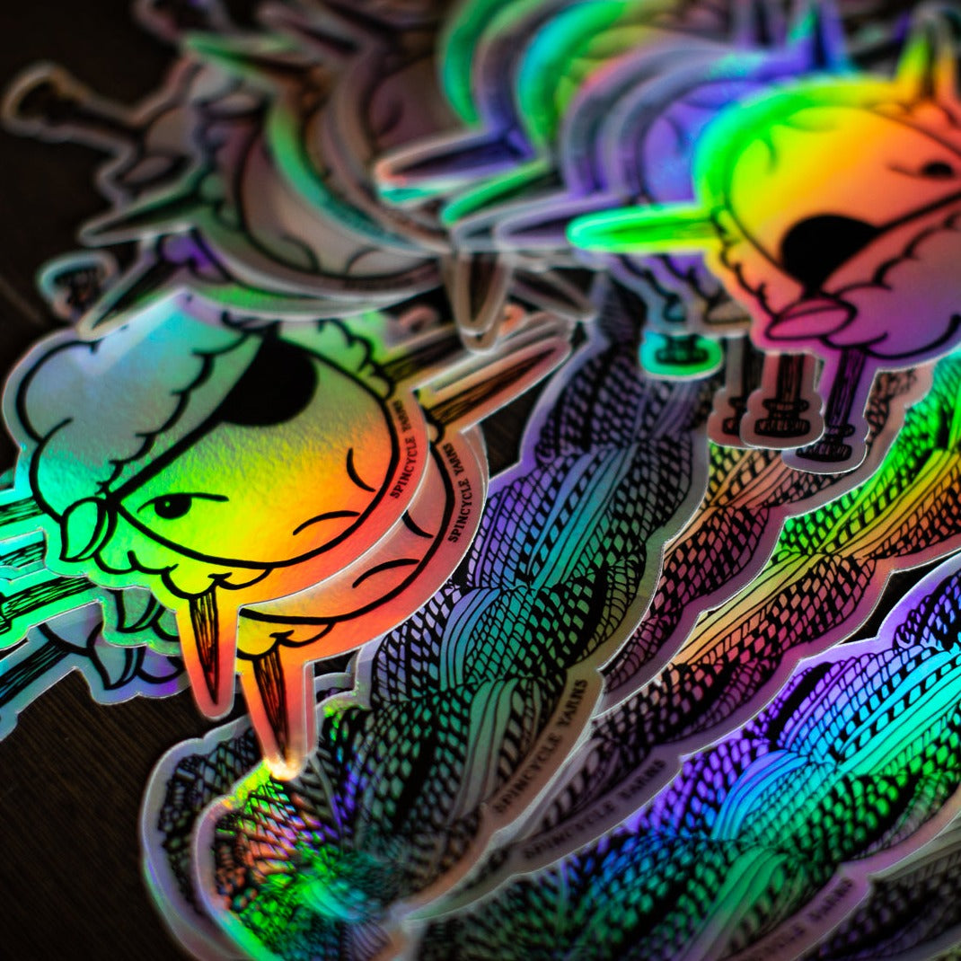 Dat Holo Sticker HOLO STICKER PACK (LARGE) – Spincycle Yarns